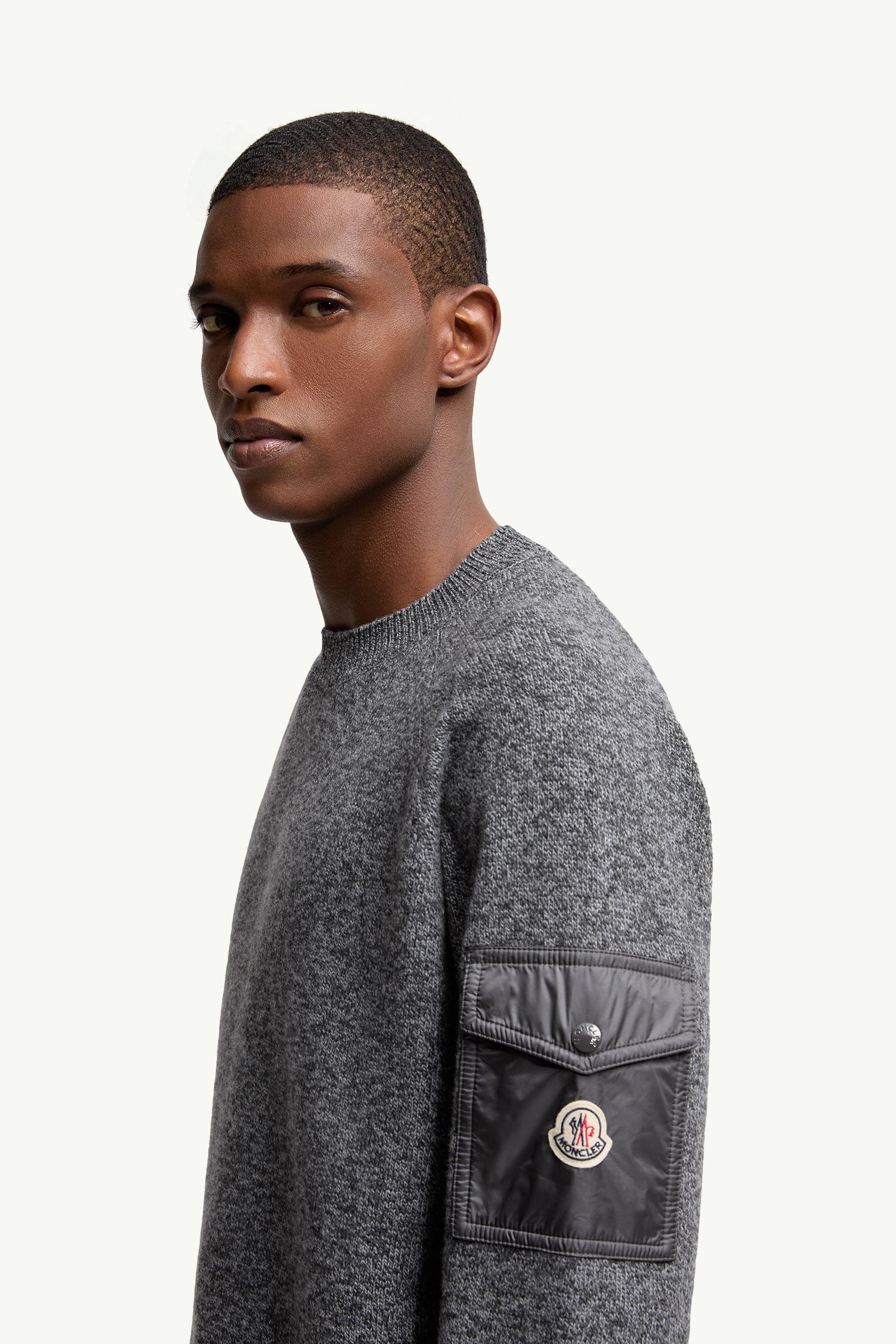 Moncler Mouliné Wool & Cashmere Sweater Dark Grey Dark Grey