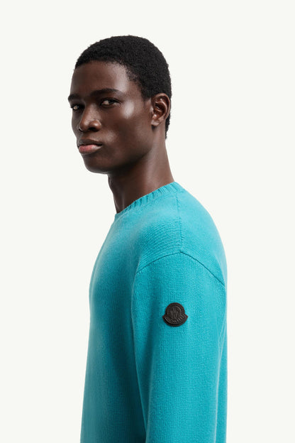 Moncler Wool & Cashmere Sweater Light Blue Light Blue