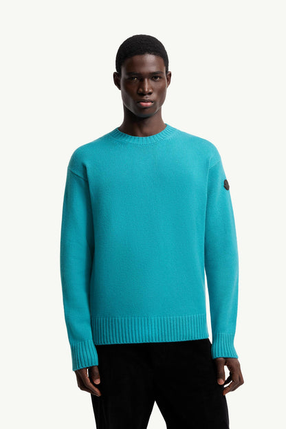 Moncler Wool & Cashmere Sweater Light Blue Light Blue