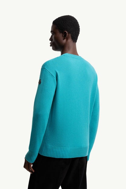 Moncler Wool & Cashmere Sweater Light Blue Light Blue