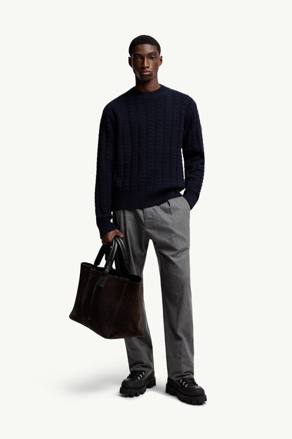 Moncler Wool & Cashmere Sweater Navy Blue Navy Blue