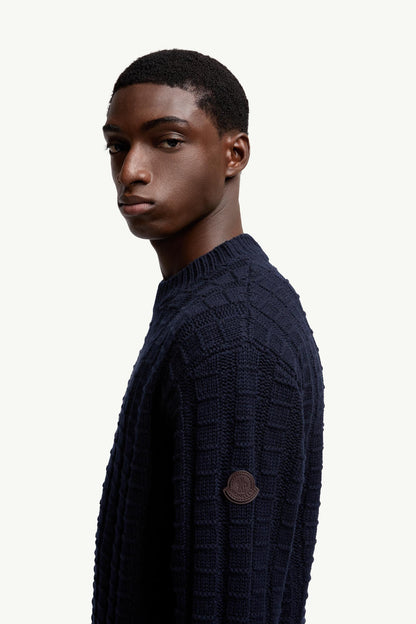 Moncler Wool & Cashmere Sweater Navy Blue Navy Blue