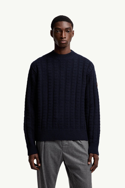Moncler Wool & Cashmere Sweater Navy Blue Navy Blue