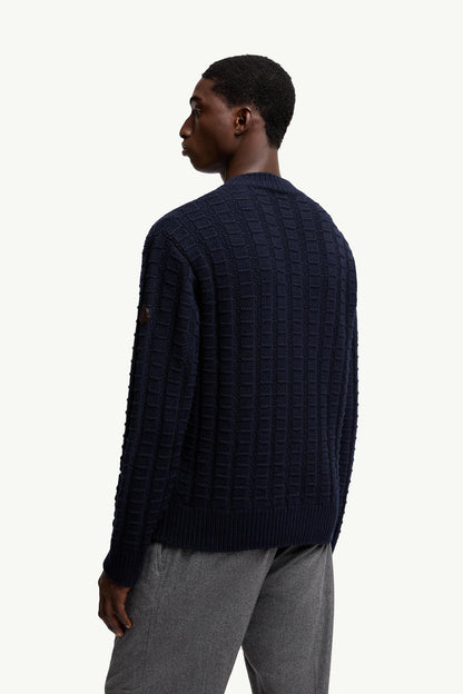 Moncler Wool & Cashmere Sweater Navy Blue Navy Blue