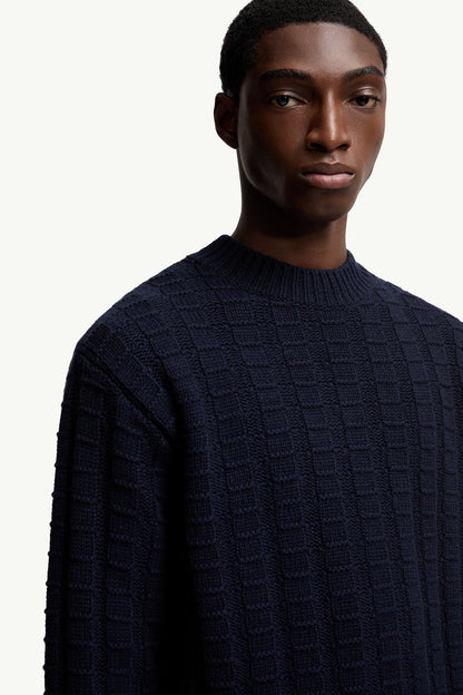 Moncler Wool & Cashmere Sweater Navy Blue Navy Blue