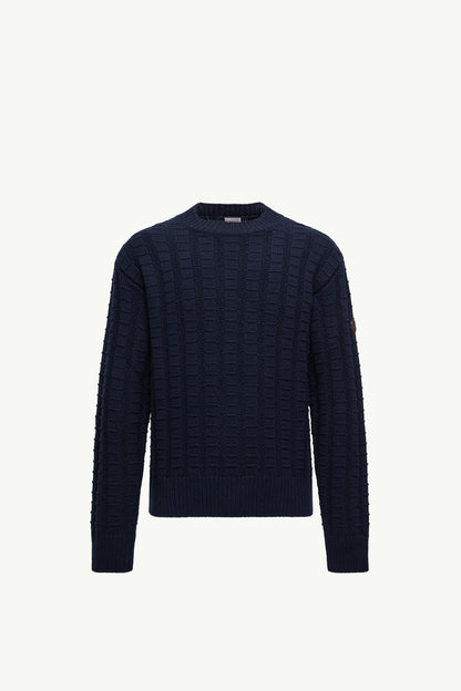 Moncler Wool & Cashmere Sweater Navy Blue Navy Blue