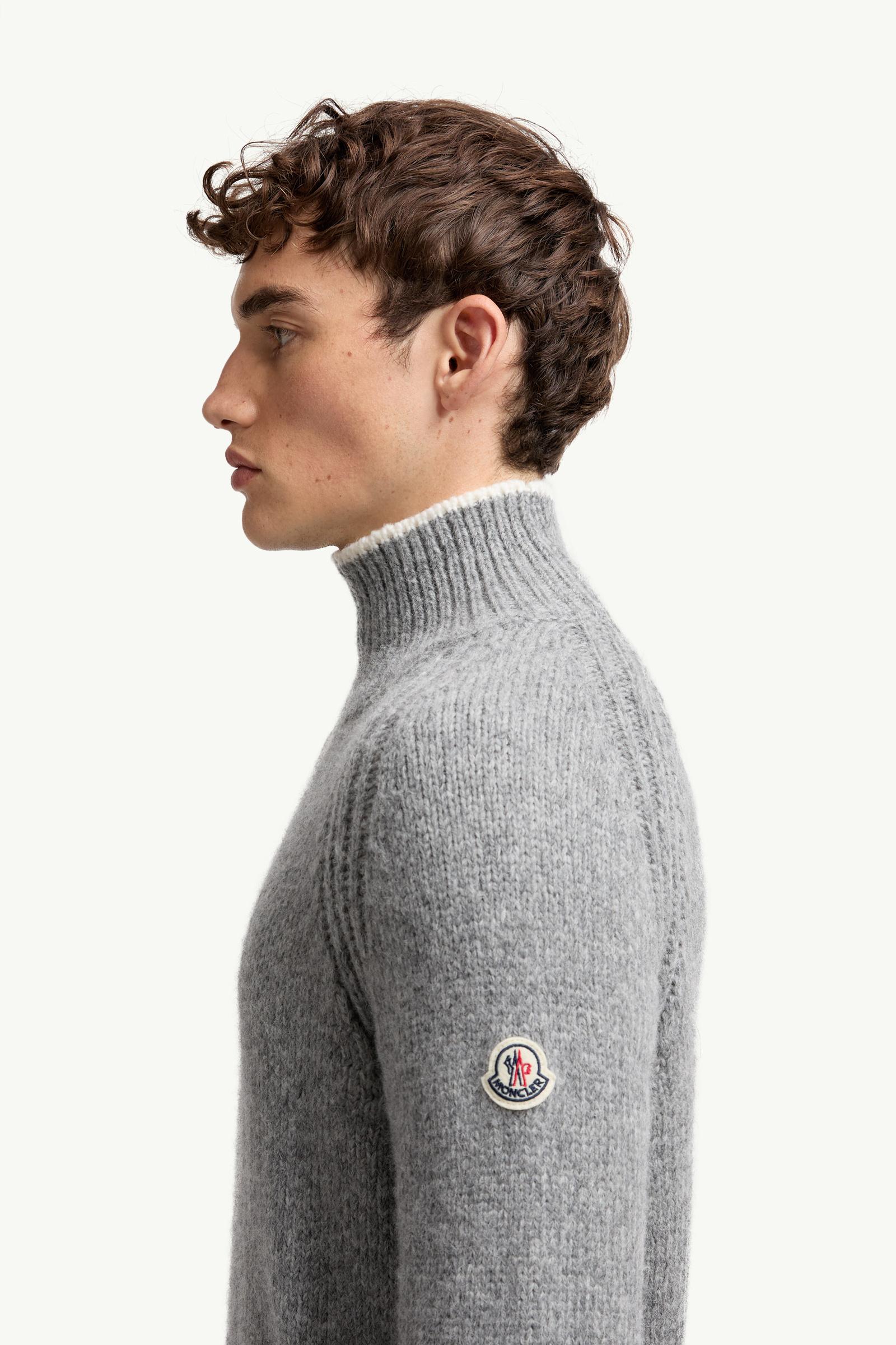 Moncler Alpaca & Wool Blend Turtleneck Sweater Grey Grey
