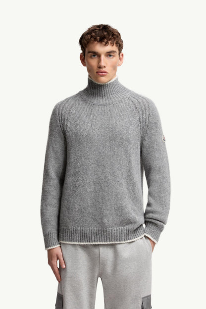 Moncler Alpaca & Wool Blend Turtleneck Sweater Grey Grey