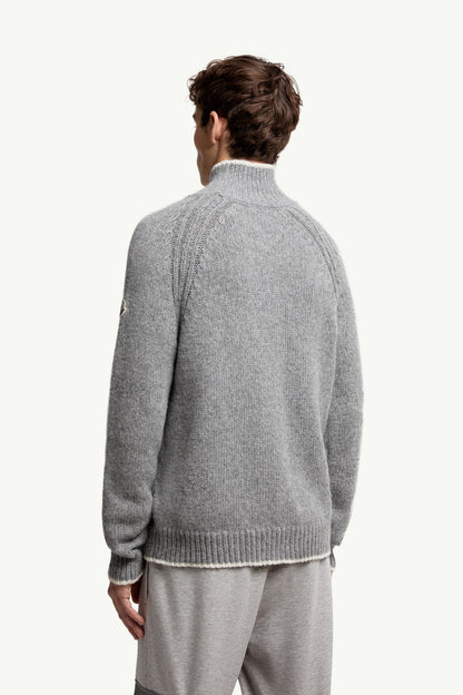 Moncler Alpaca & Wool Blend Turtleneck Sweater Grey Grey