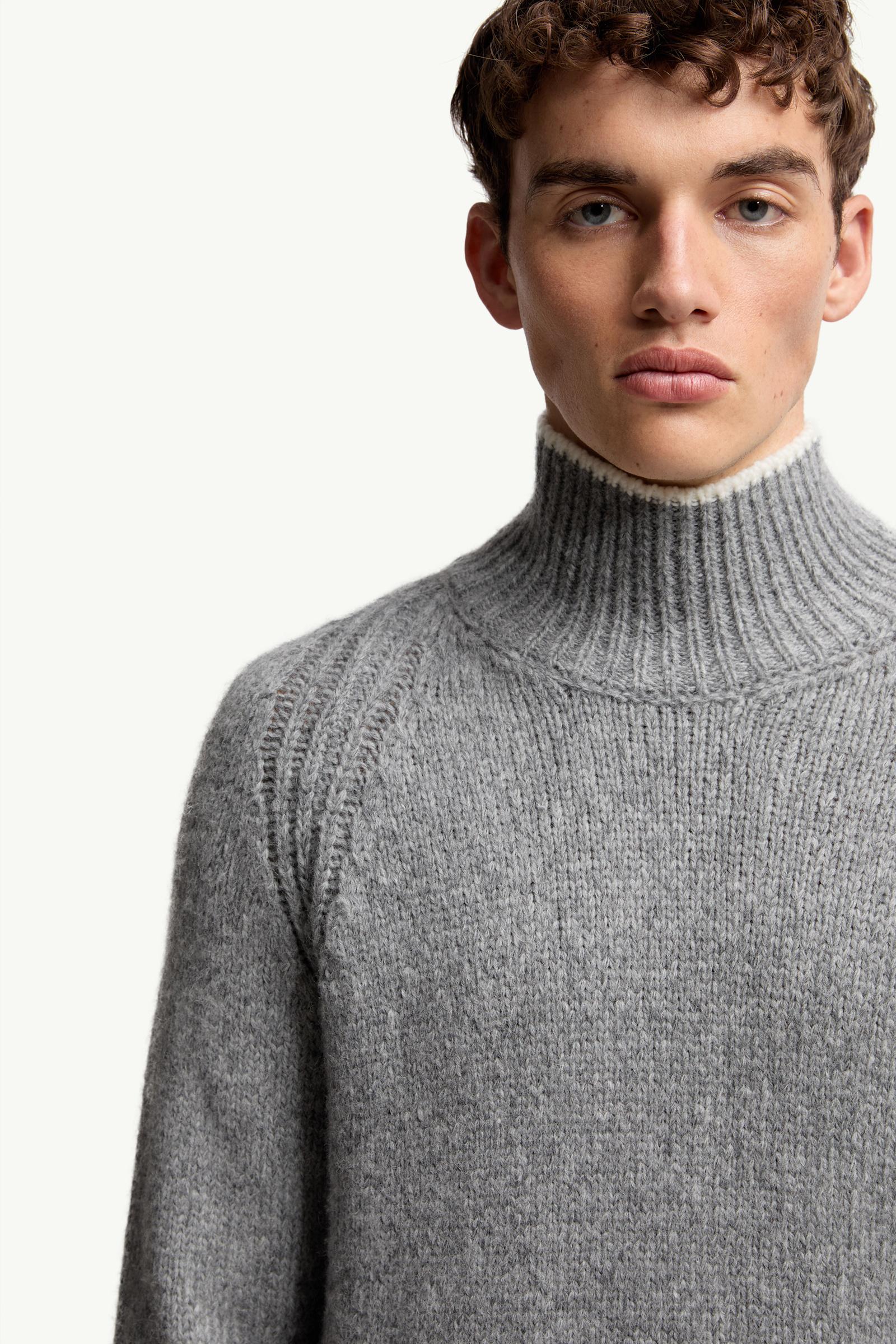 Moncler Alpaca & Wool Blend Turtleneck Sweater Grey Grey