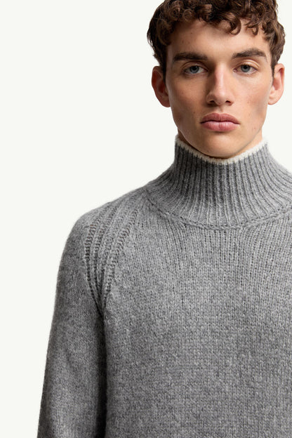Moncler Alpaca & Wool Blend Turtleneck Sweater Grey Grey