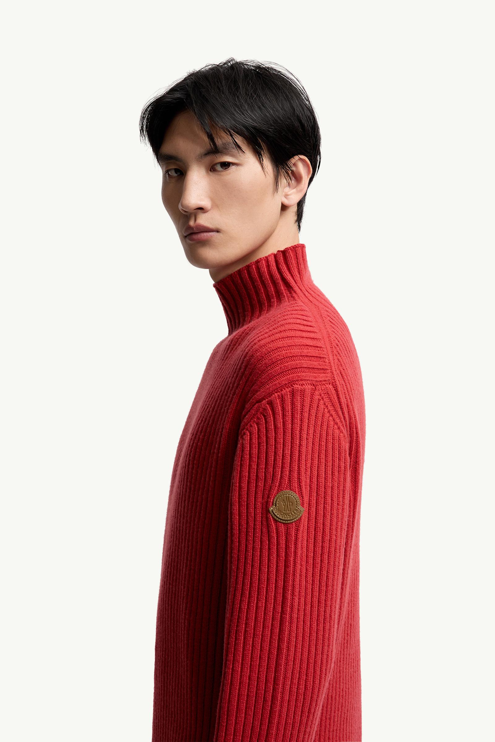 Moncler Wool & Cashmere Turtleneck Sweater Red Red