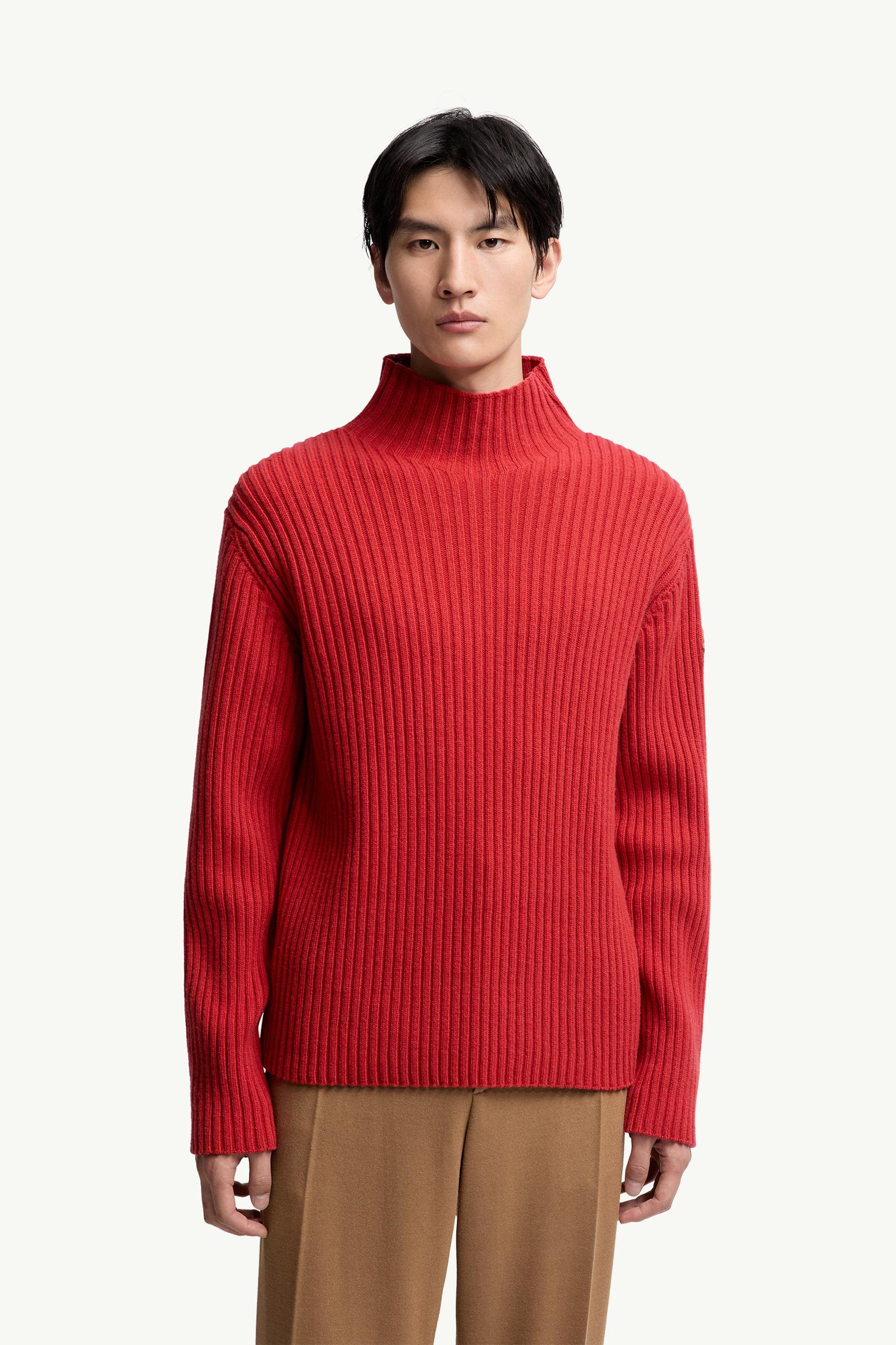 Moncler Wool & Cashmere Turtleneck Sweater Red Red
