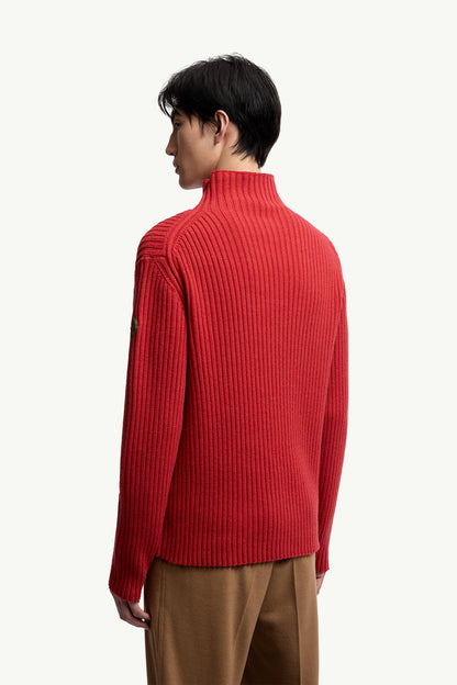 Moncler Wool & Cashmere Turtleneck Sweater Red Red