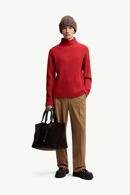 Moncler Wool & Cashmere Turtleneck Sweater Red Red