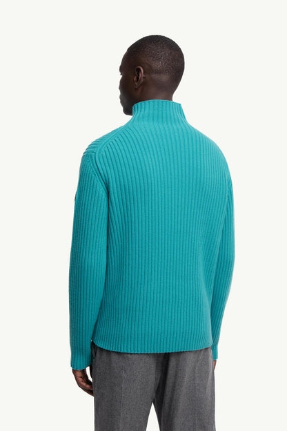 Moncler Wool & Cashmere Turtleneck Sweater Turquoise Turquoise