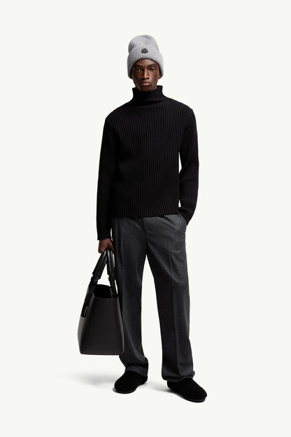 Moncler Wool & Cashmere Turtleneck Sweater Black Black