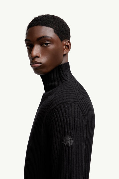 Moncler Wool & Cashmere Turtleneck Sweater Black Black