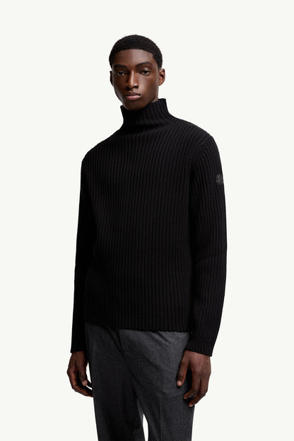 Moncler Wool & Cashmere Turtleneck Sweater Black Black