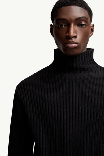 Moncler Wool & Cashmere Turtleneck Sweater Black Black