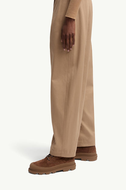 Moncler Straight Leg Cotton Gabardine Pants Beige Beige