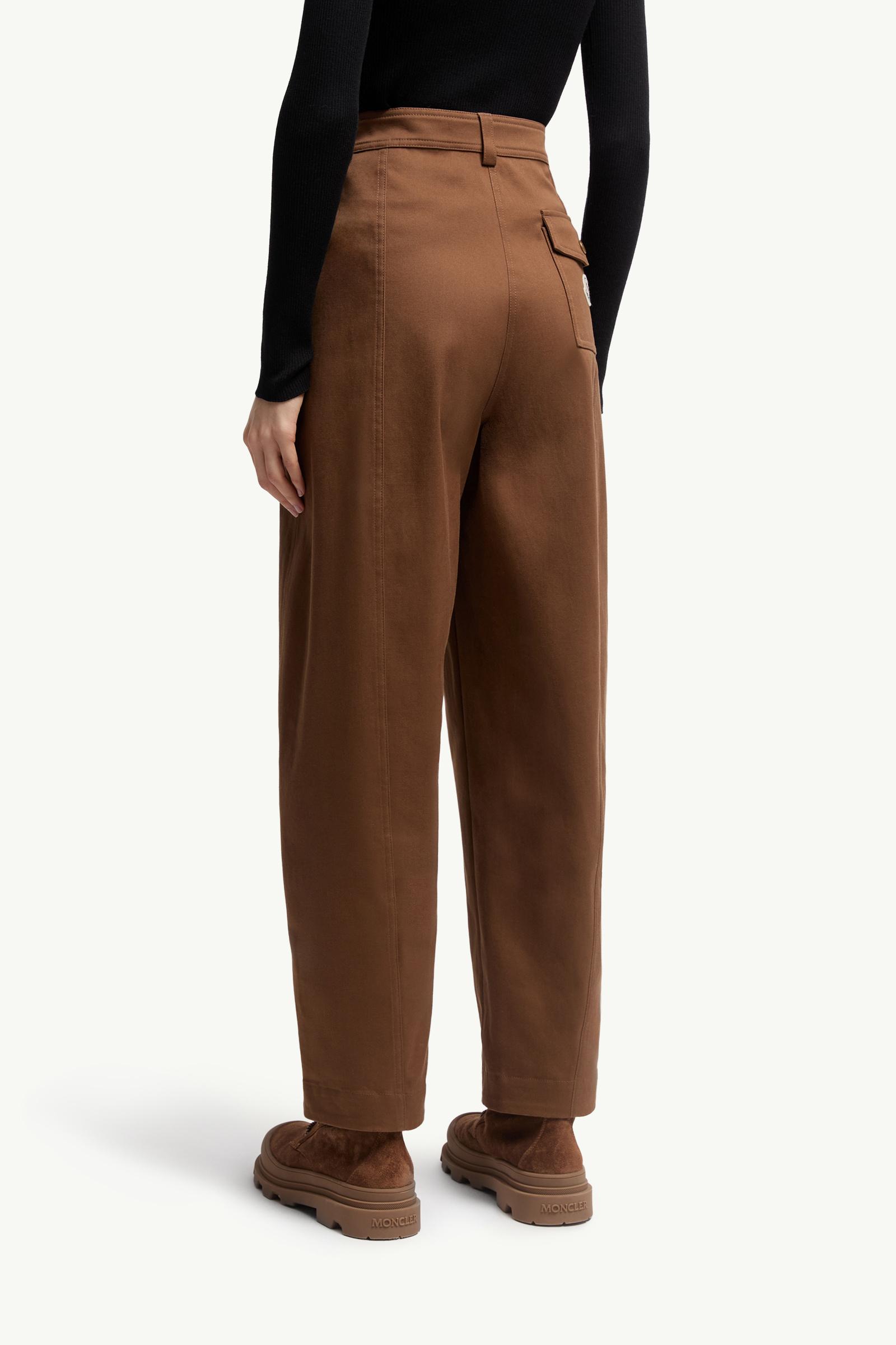 Moncler Straight Leg Cotton Gabardine Pants Brown Brown