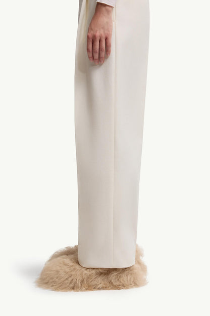 Moncler Wool Gabardine Tailored Pants White White
