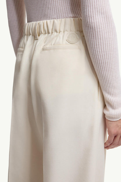 Moncler Wool Gabardine Tailored Pants White White