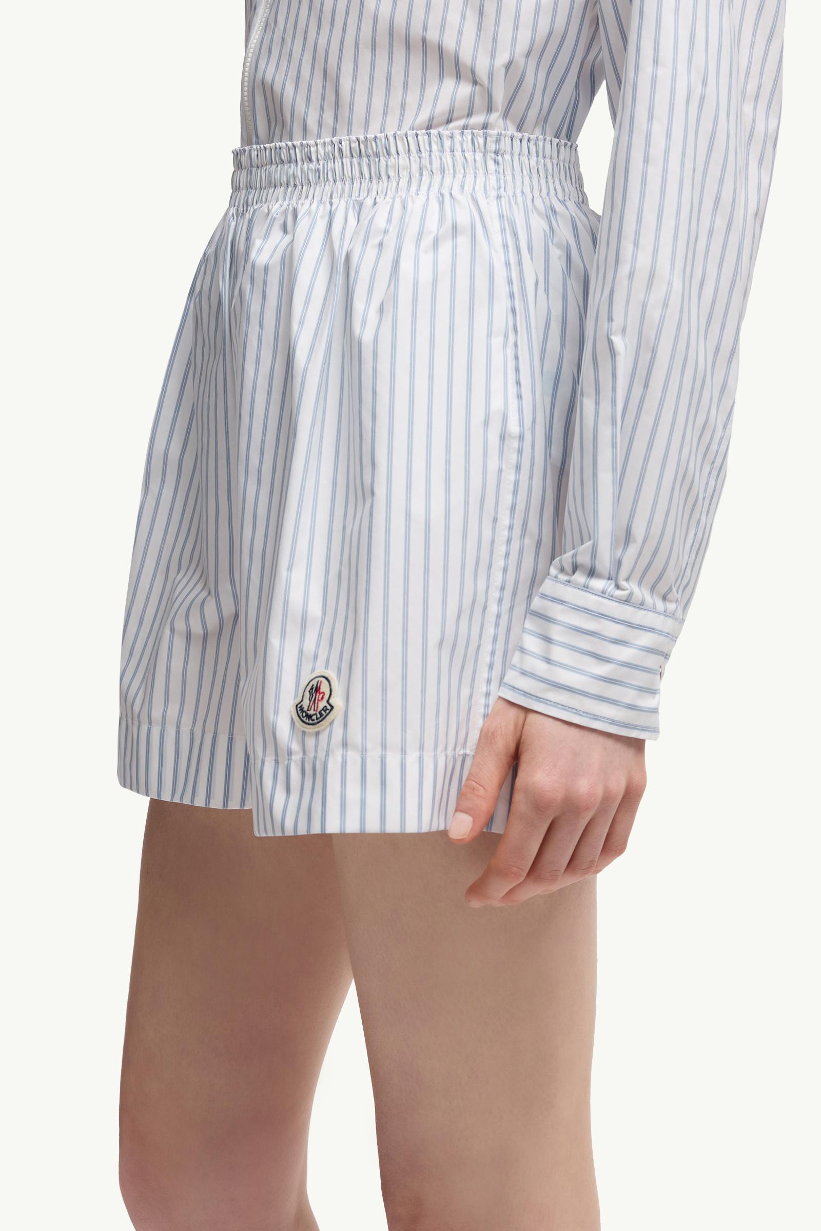 Moncler Striped Shorts White & Light Blue White & Light Blue
