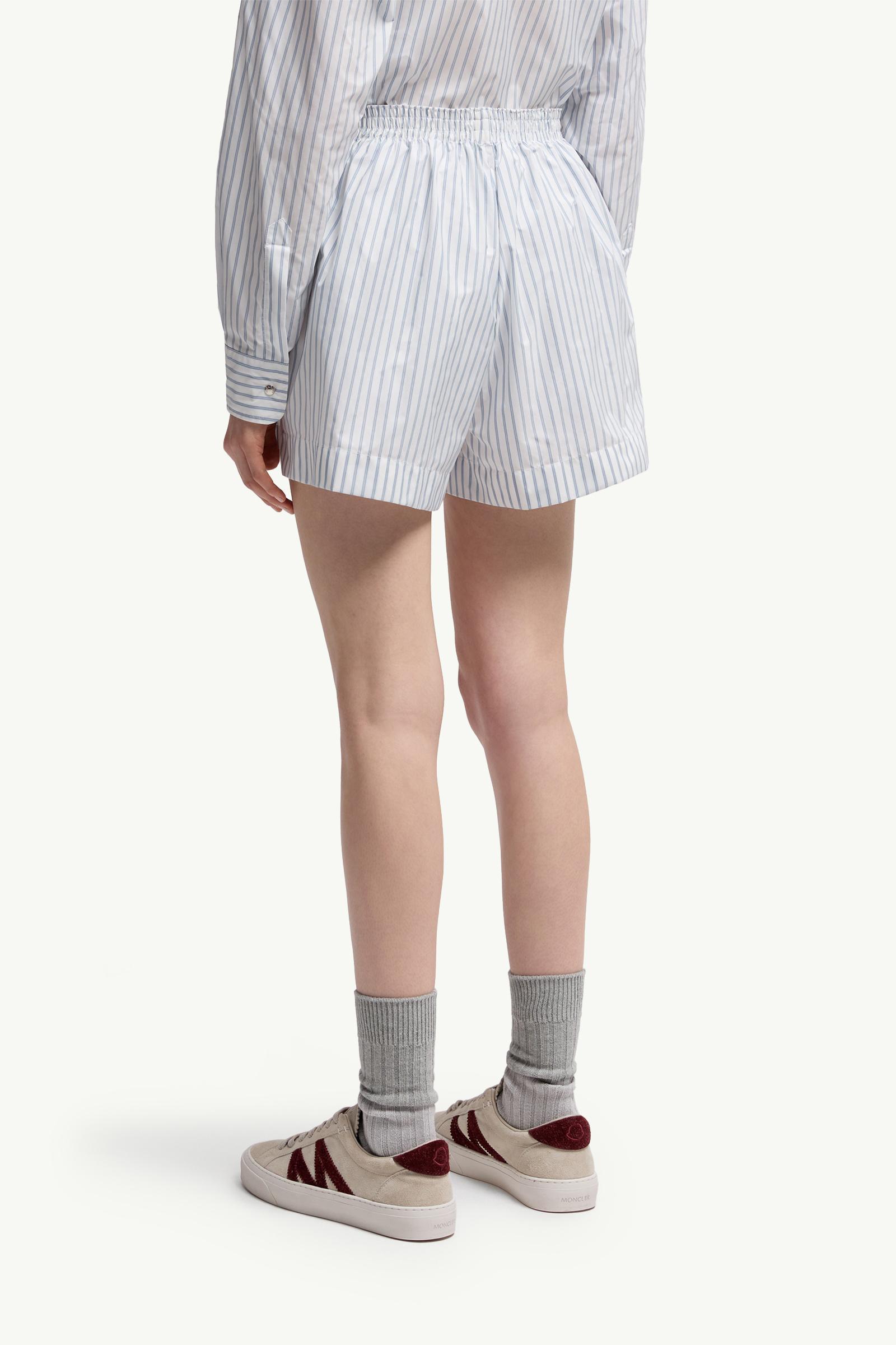 Moncler Striped Shorts White & Light Blue White & Light Blue