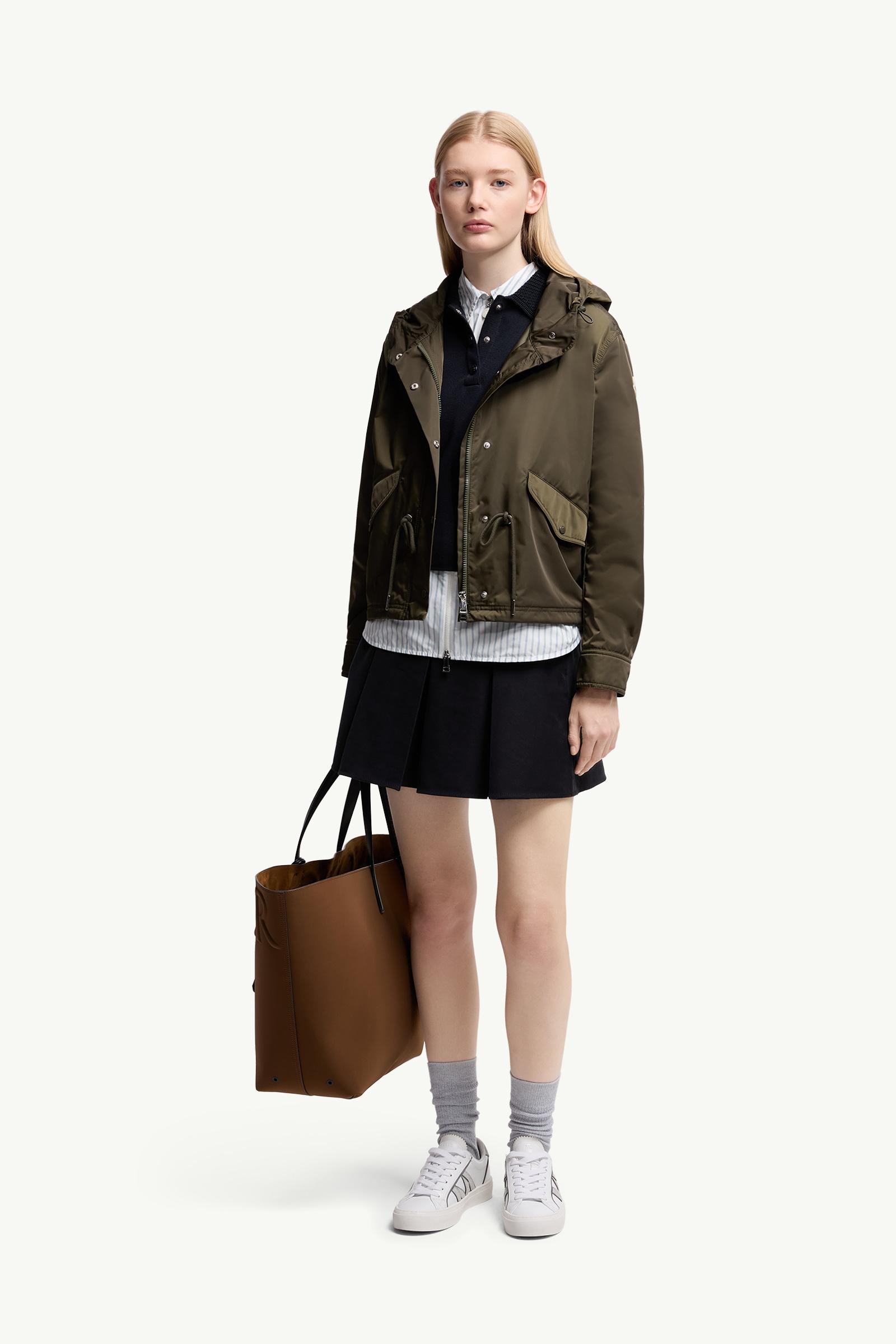 Moncler Cotton Gabardine Pleated Mini Skirt Navy Blue Navy Blue