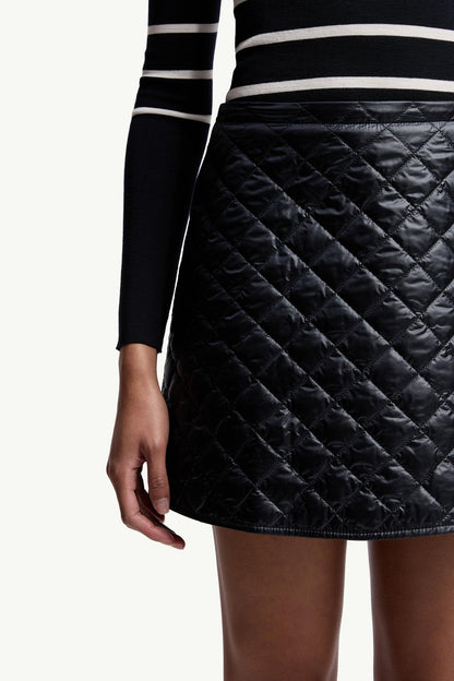 Moncler Diamond-Quilted Mini Skirt Navy Blue Navy Blue