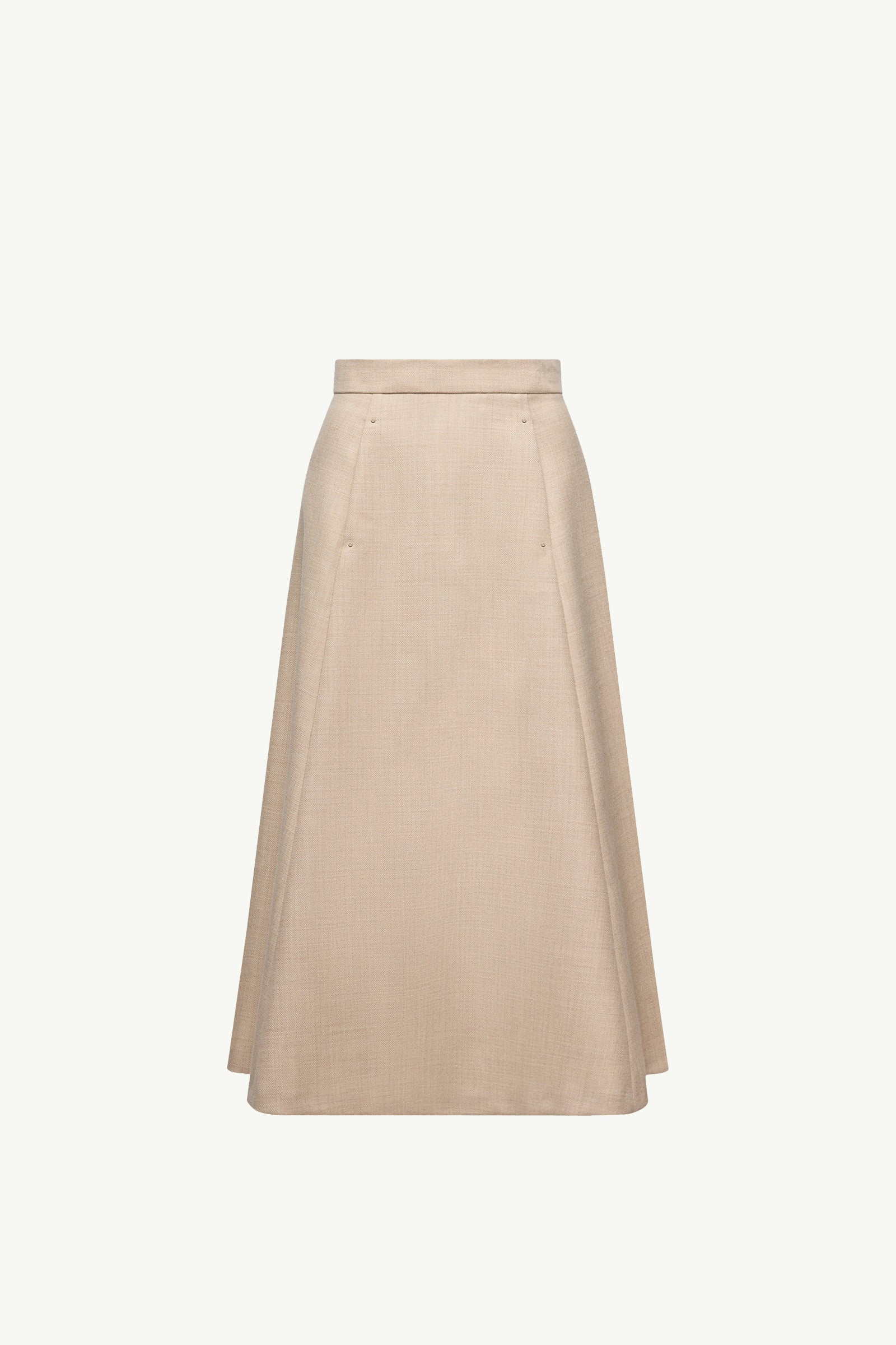 Moncler Mouliné Wool Midi Skirt Light Beige Light Beige
