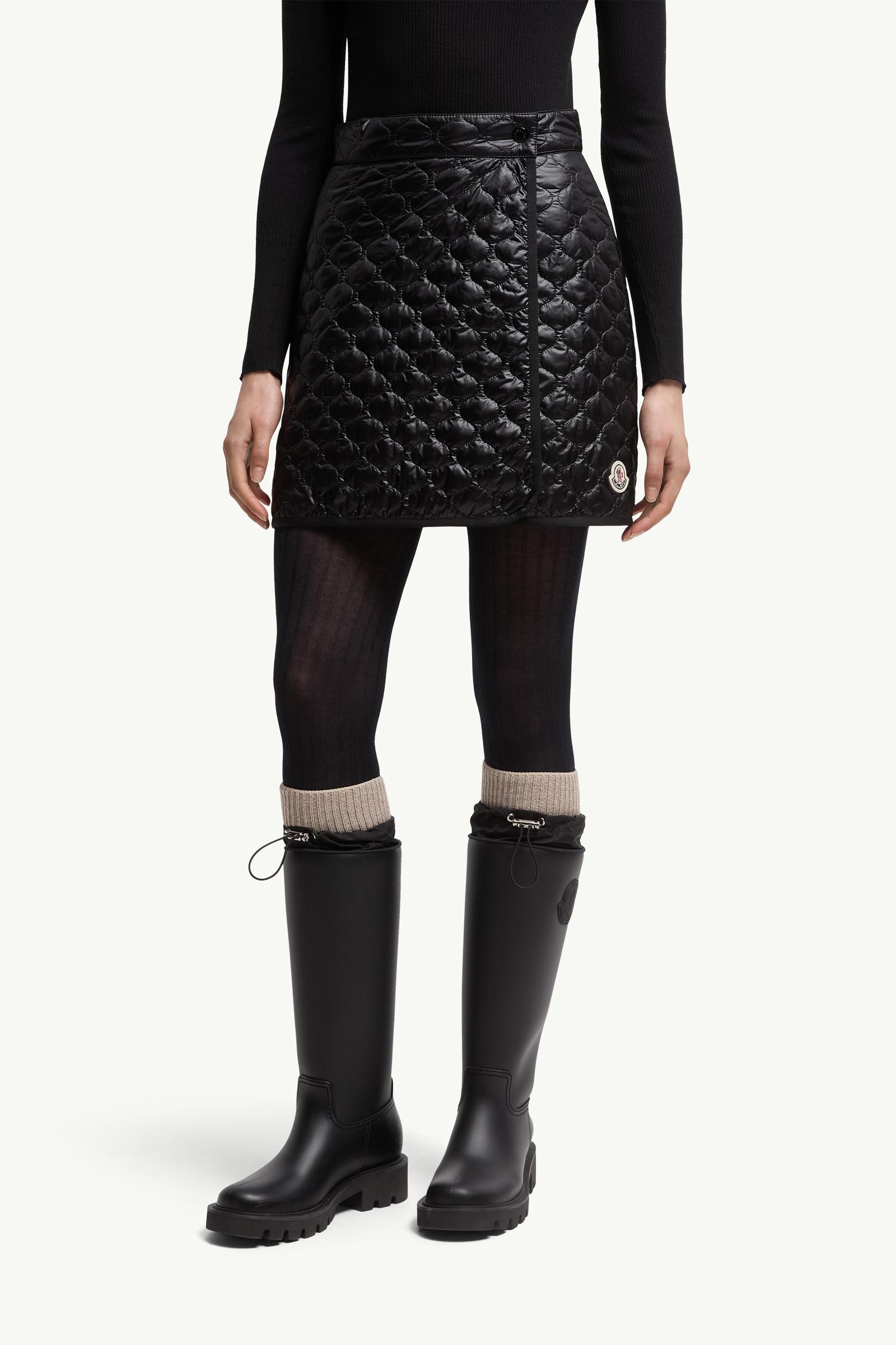 Moncler Square-Quilted Padded Mini Skirt Black Black
