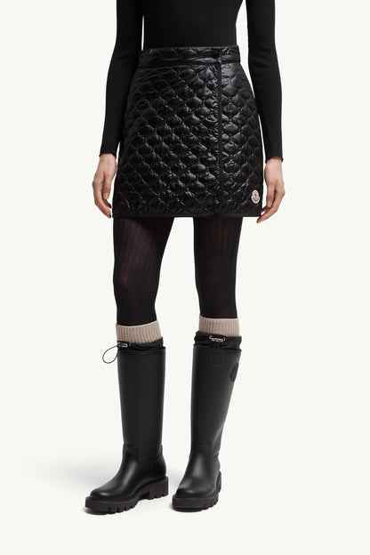 Moncler Square-Quilted Padded Mini Skirt Black Black
