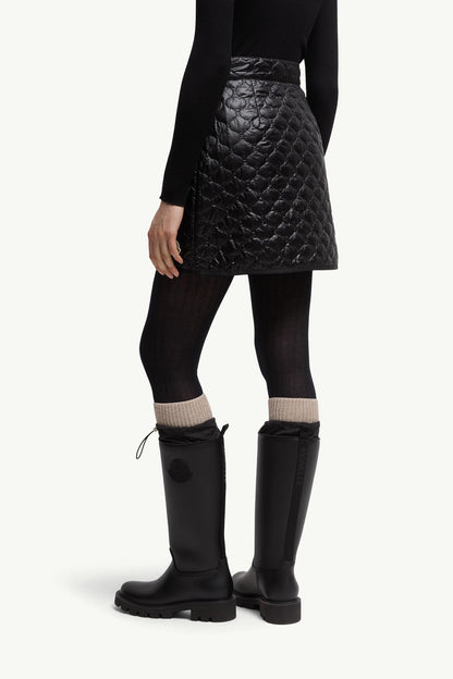 Moncler Square-Quilted Padded Mini Skirt Black Black