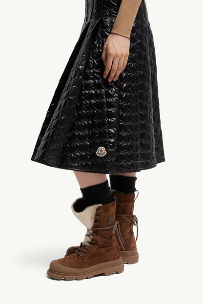 Moncler Square-Quilted Padded Midi Skirt Black Black