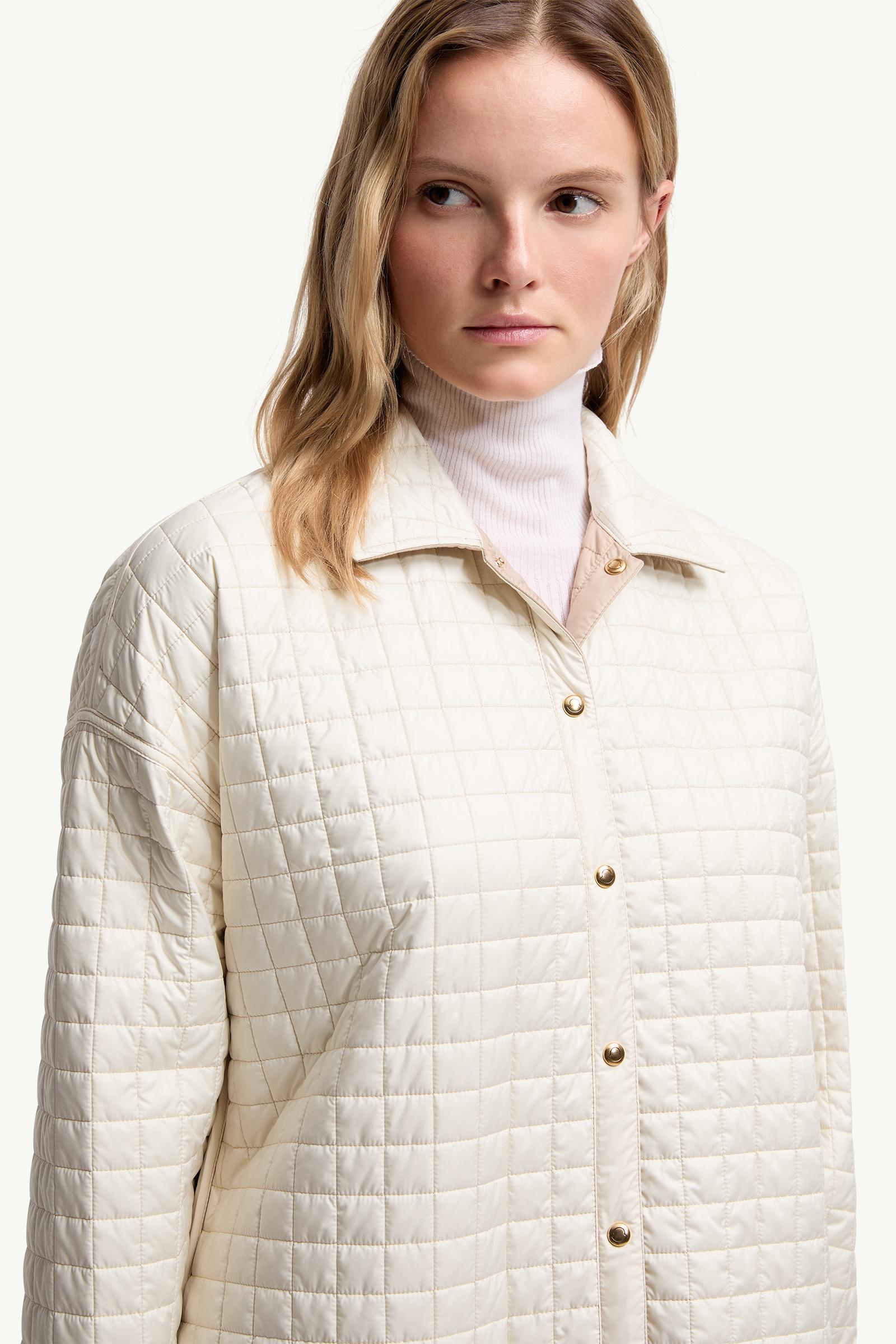Moncler Square-Quilted Reversible Padded Shirt Beige Beige