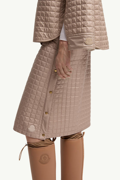 Moncler Square-Quilted Reversible Padded Shirt Beige Beige