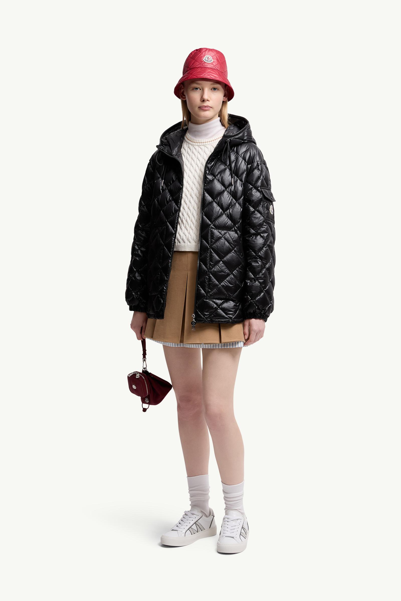 Moncler Diamond-Quilted Hooded Short Down Jacket Black Black