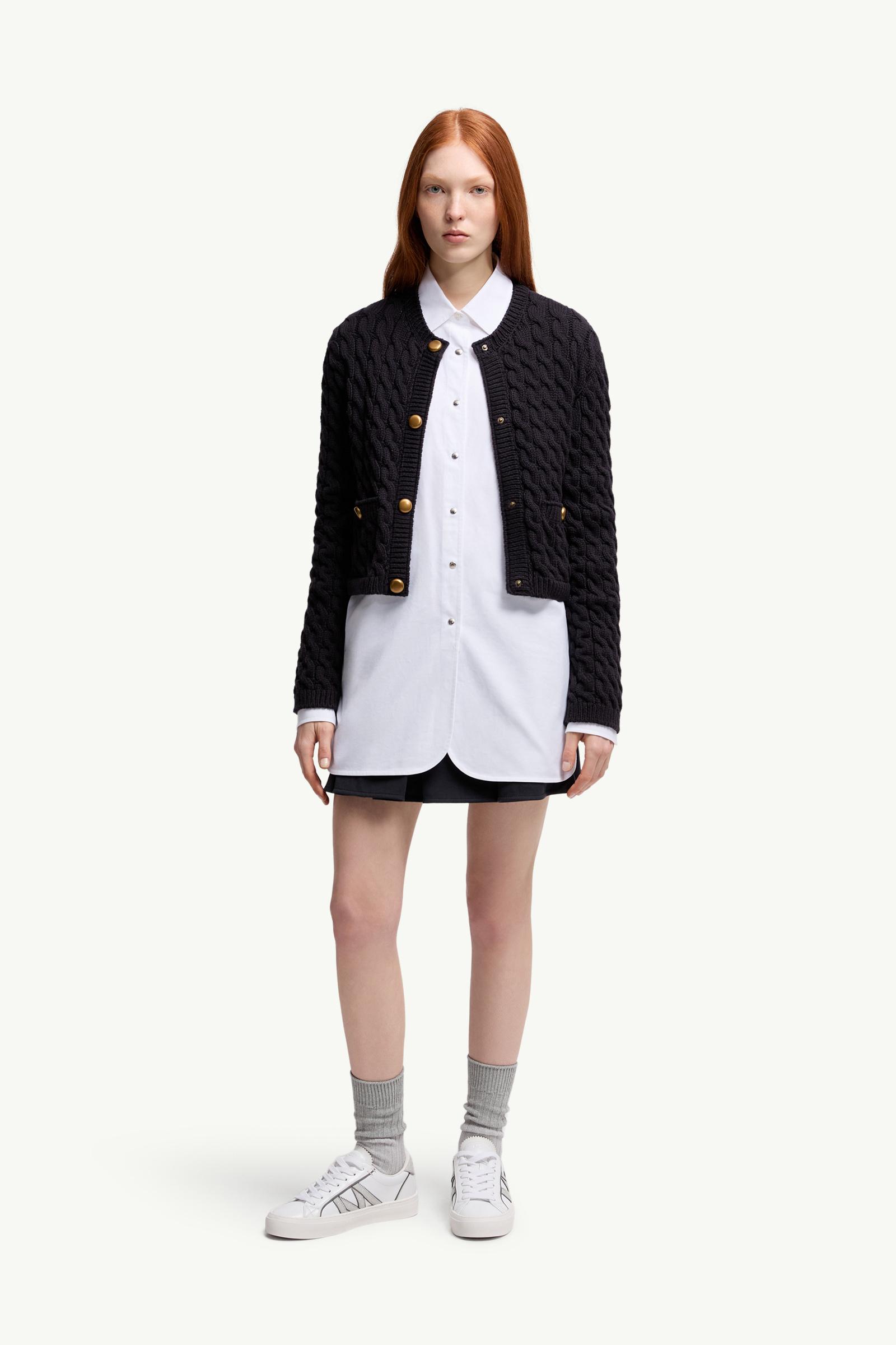Moncler Oxford Cotton Long Sleeve Shirt White White