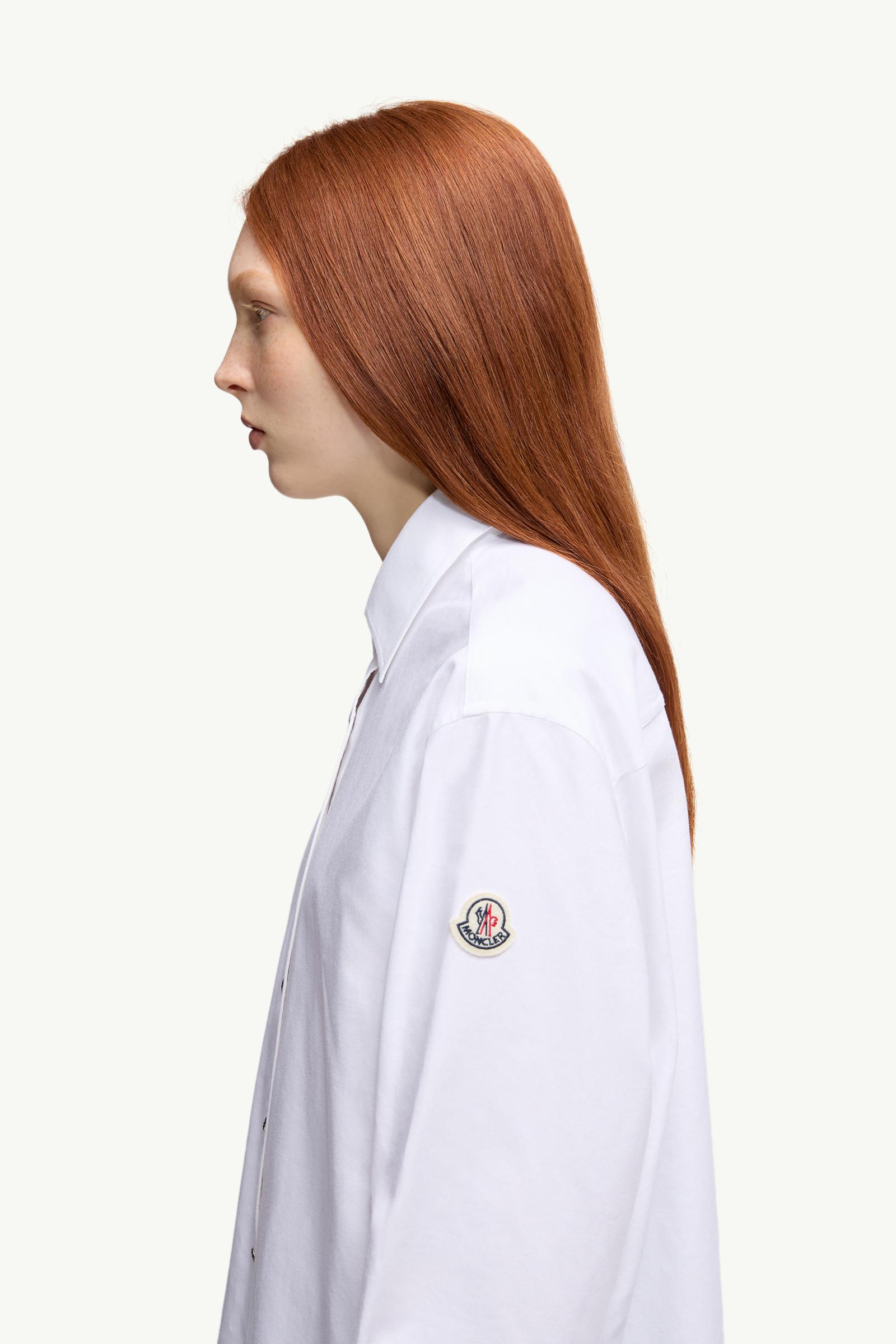 Moncler Oxford Cotton Long Sleeve Shirt White White