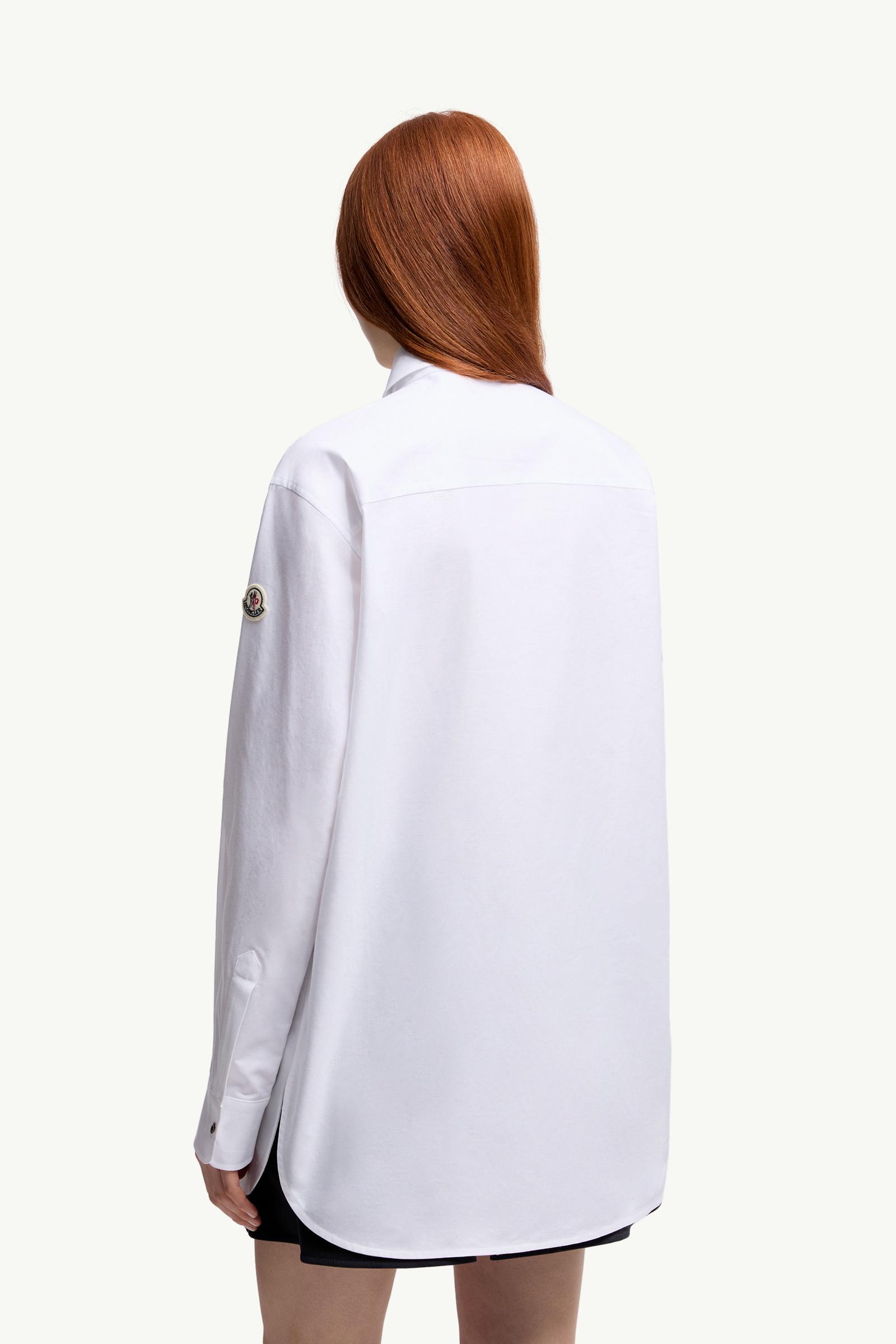 Moncler Oxford Cotton Long Sleeve Shirt White White