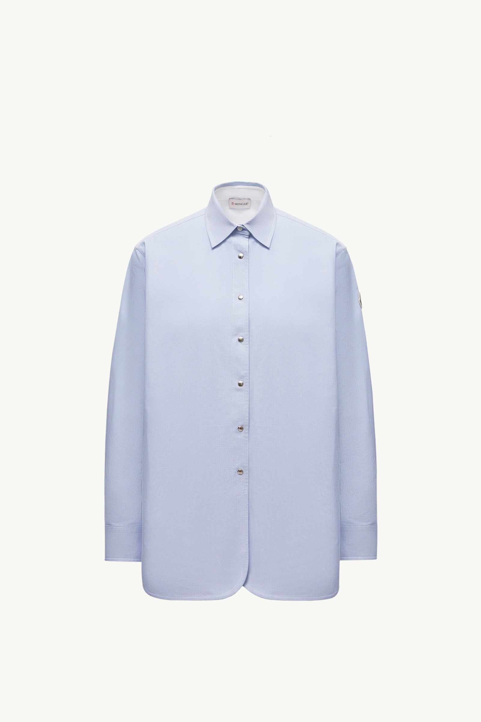 Moncler Oxford Cotton Long Sleeve Shirt Light Blue Light Blue