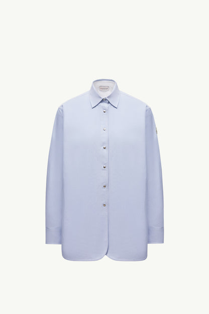 Moncler Oxford Cotton Long Sleeve Shirt Light Blue Light Blue