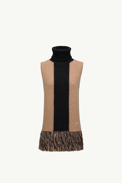 Moncler Wool, Cashmere & Mohair Poncho Beige Beige