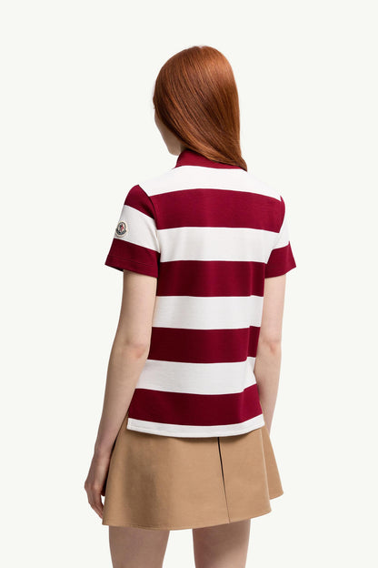 Moncler Striped Polo Shirt White & Red White & Red