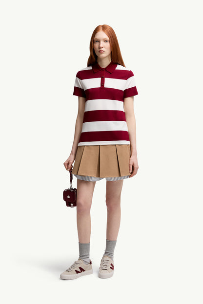 Moncler Striped Polo Shirt White & Red White & Red
