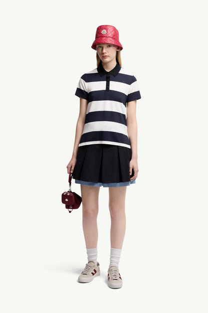 Moncler Striped Polo Shirt White & Blue White & Blue