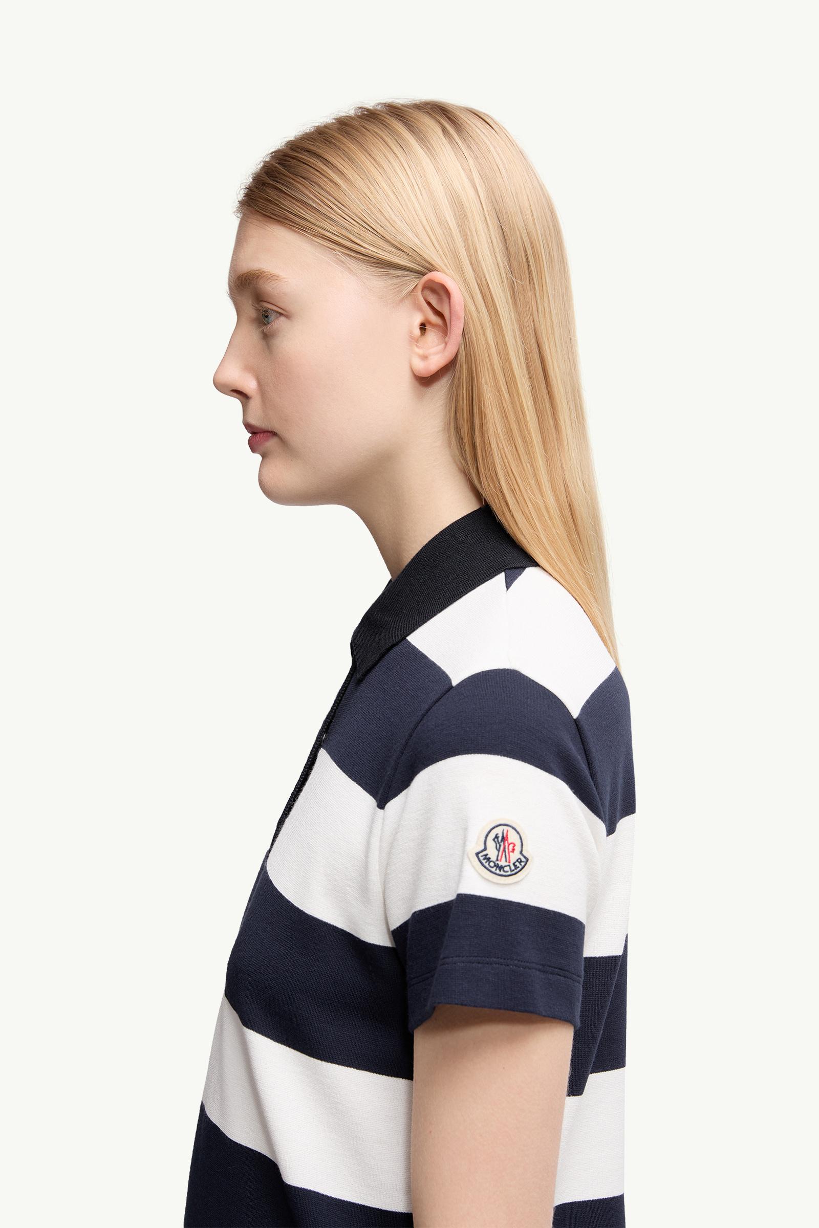 Moncler Striped Polo Shirt White & Blue White & Blue